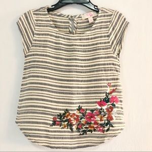 GB Girls Embroidered Cap Sleeve Blouse